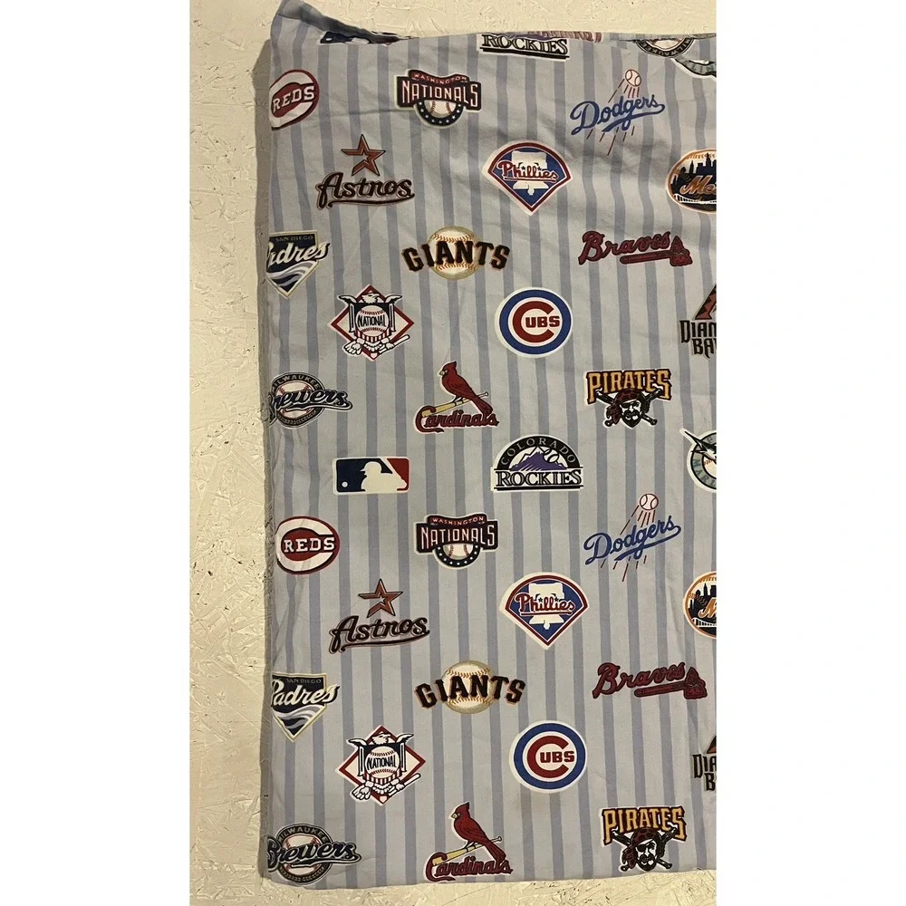 Pottery Barn Teen FULL Flat Sheet National MLB League Baseball Sports